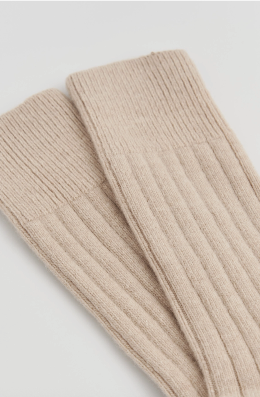 Pairs of Scotland Merino Wool Bed Socks - Tea Beige