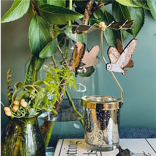 LilyFaith Candle Carousel - Barn Owl