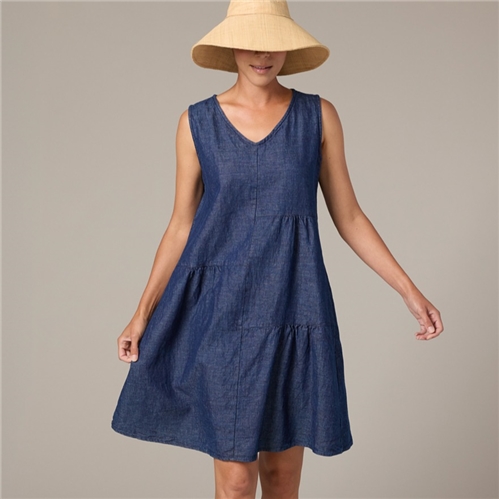 Cut Loose Patch Dress - Denim