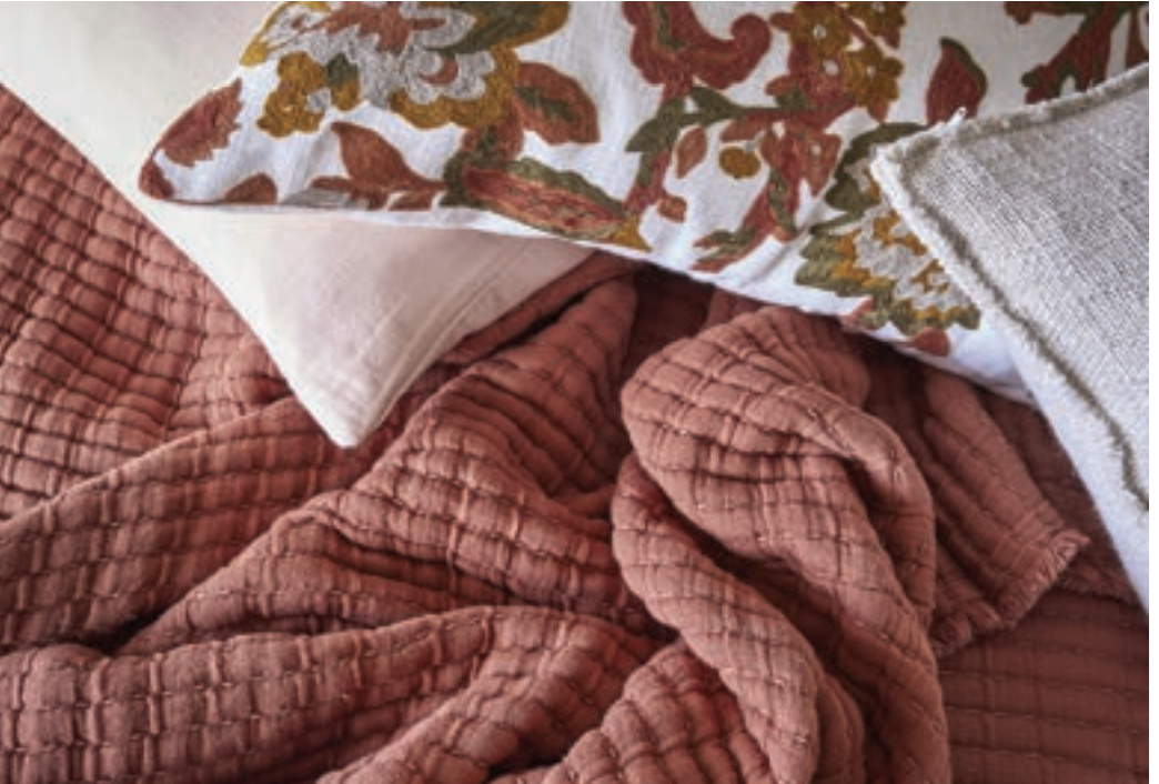 Haomy Textiles Tivoli Throw Brick