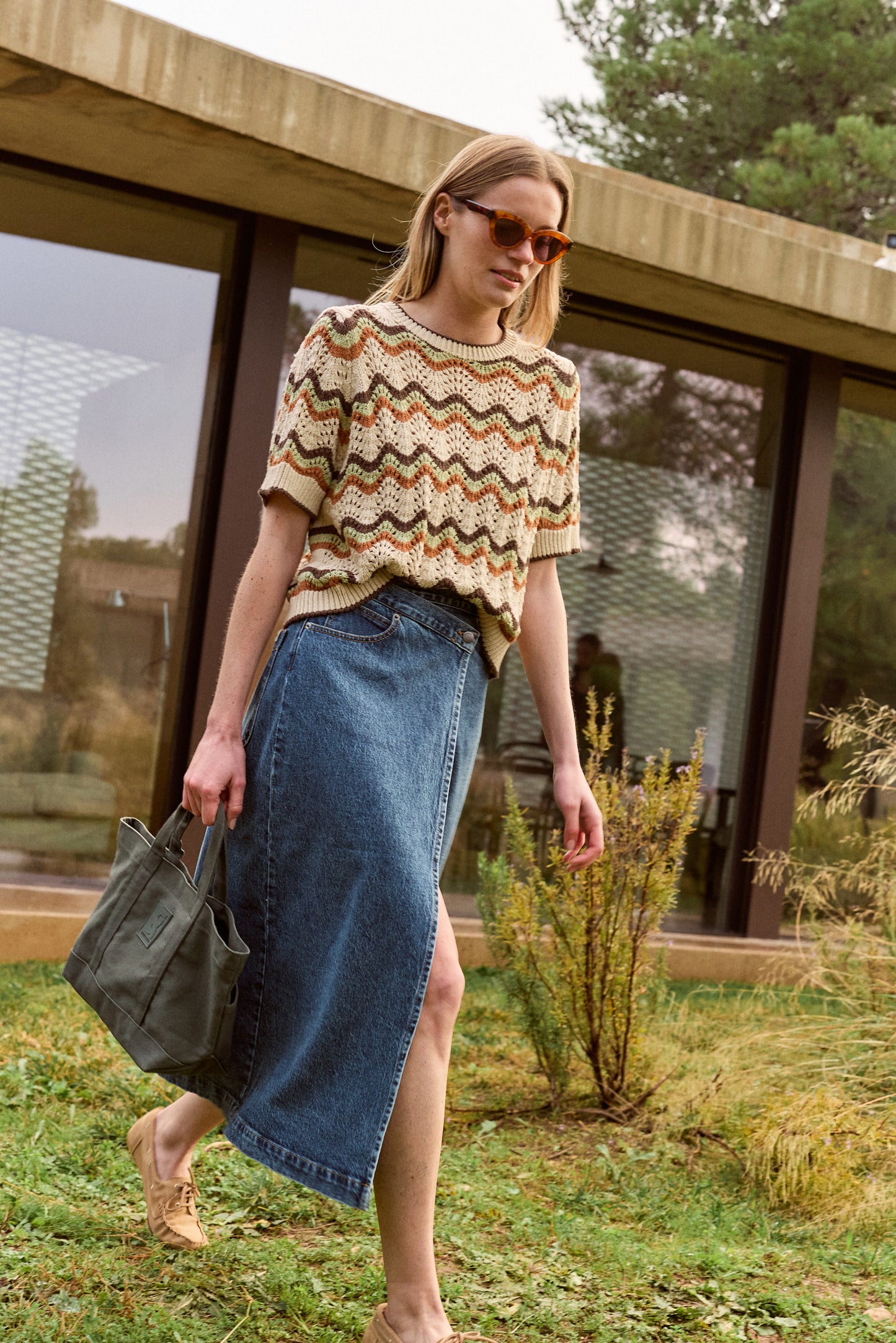 Indi & Cold Cross Waisted Denim Wrap Skirt - Willow Shaftesbury