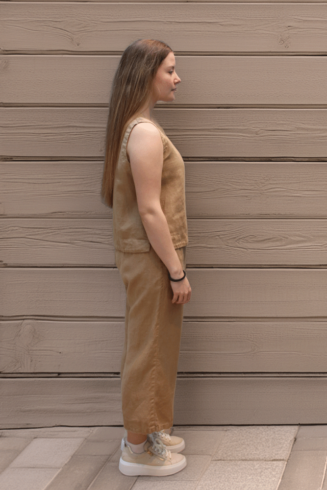 Cut Loose Easy Crop Pant - Bark