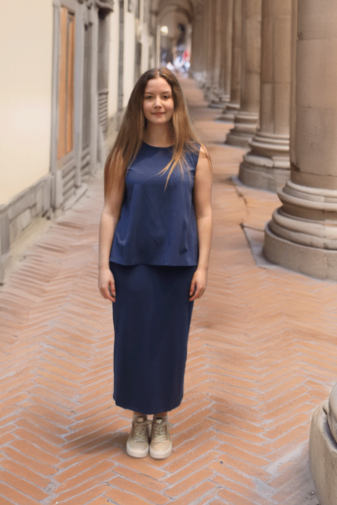 Modula Jersey Skirt - Lapis