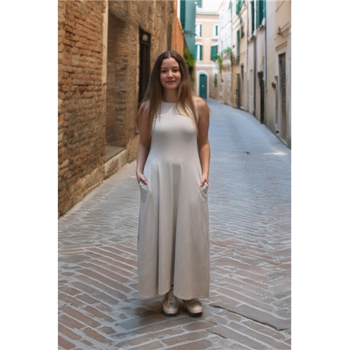 Modula Long Dress - Chalk