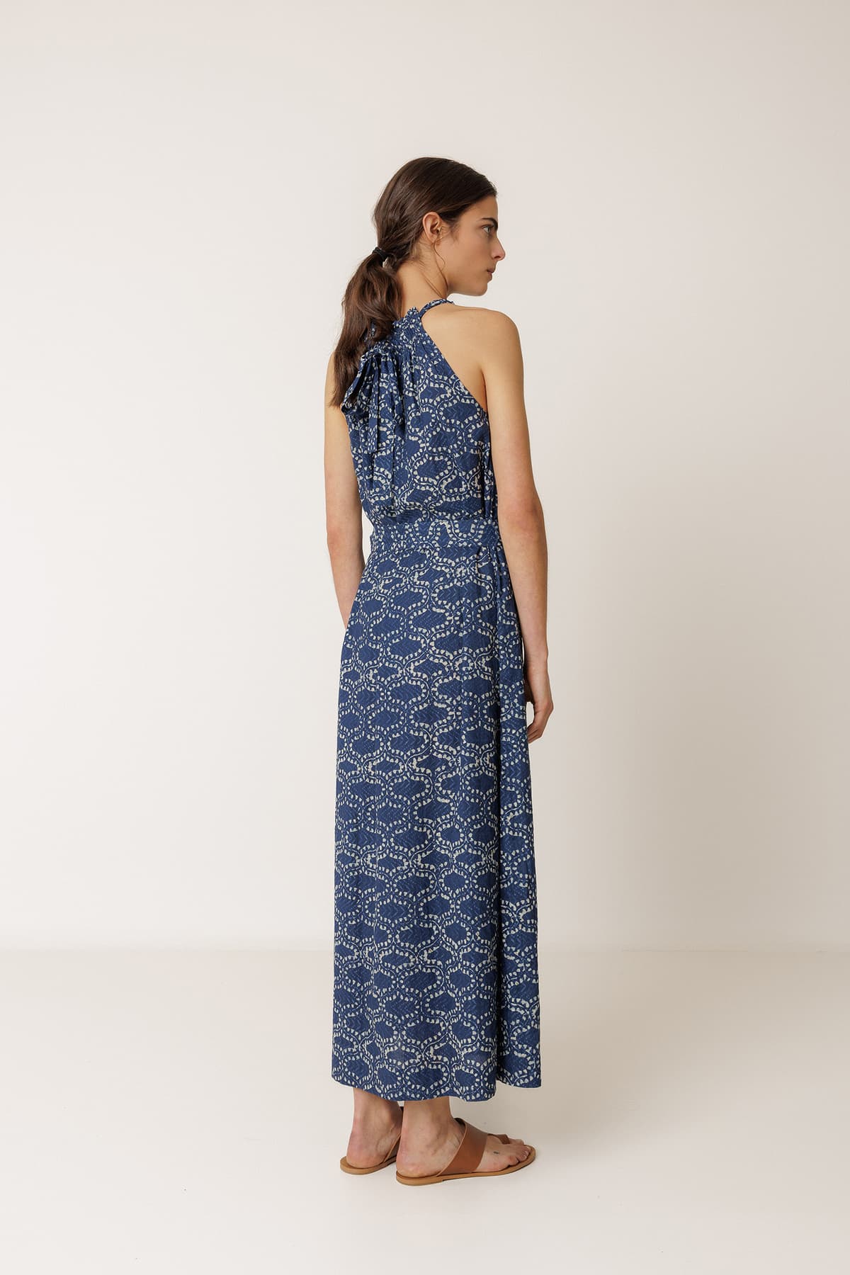 Indi & Cold Indigo Patterned Sleeveless  Dress