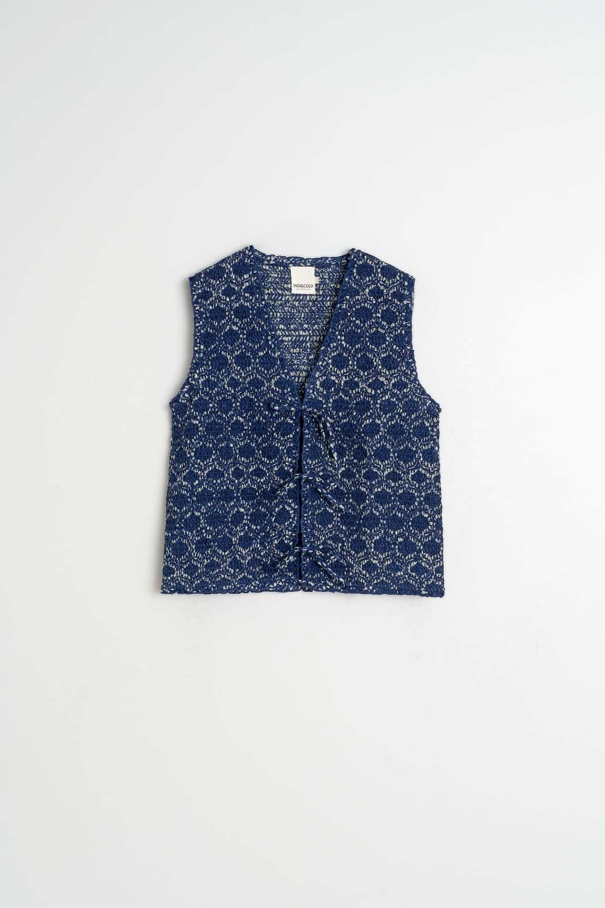 Indi & Cold Natural Indigo Tank with Front Ties