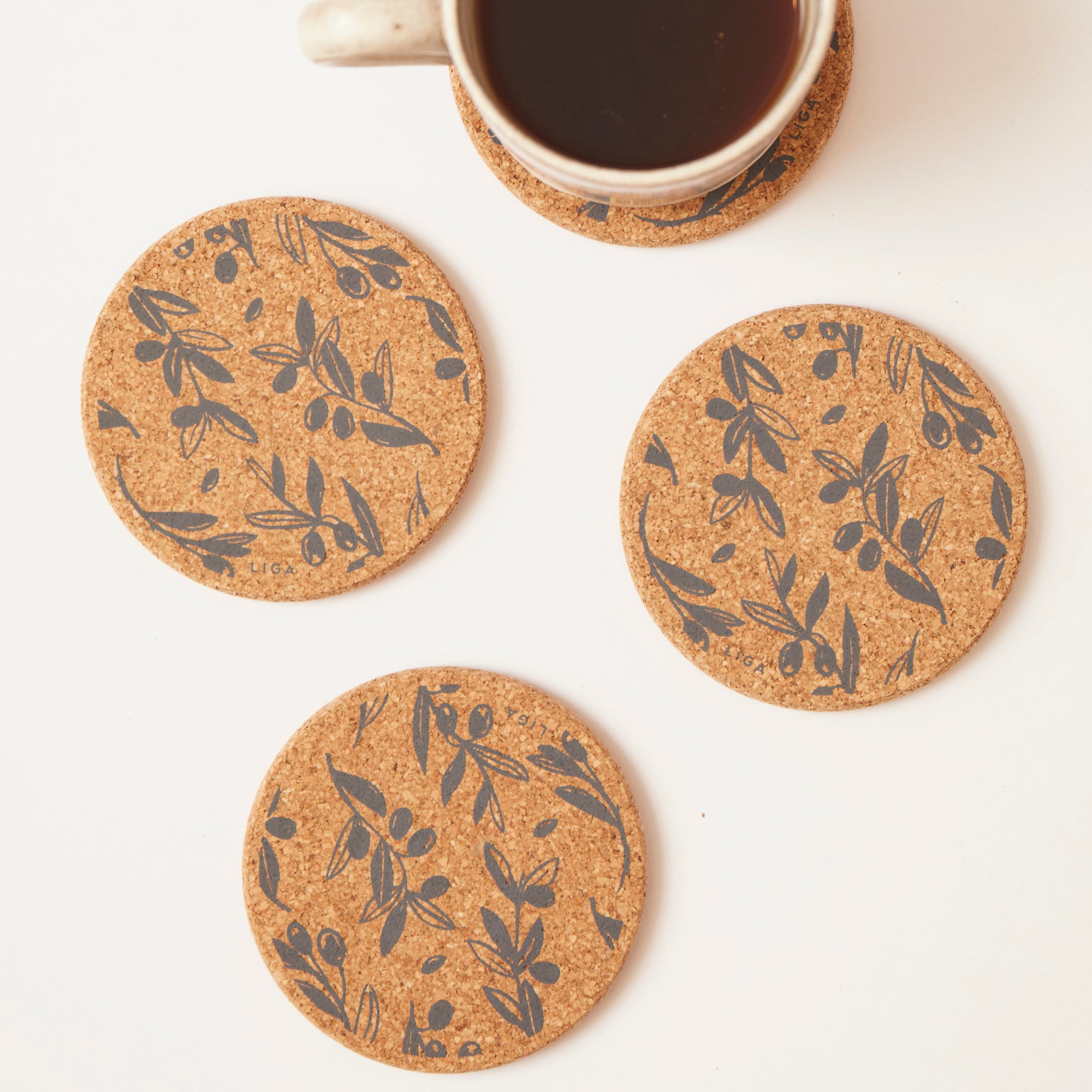 Liga Cork Coaster - Olive & Pip