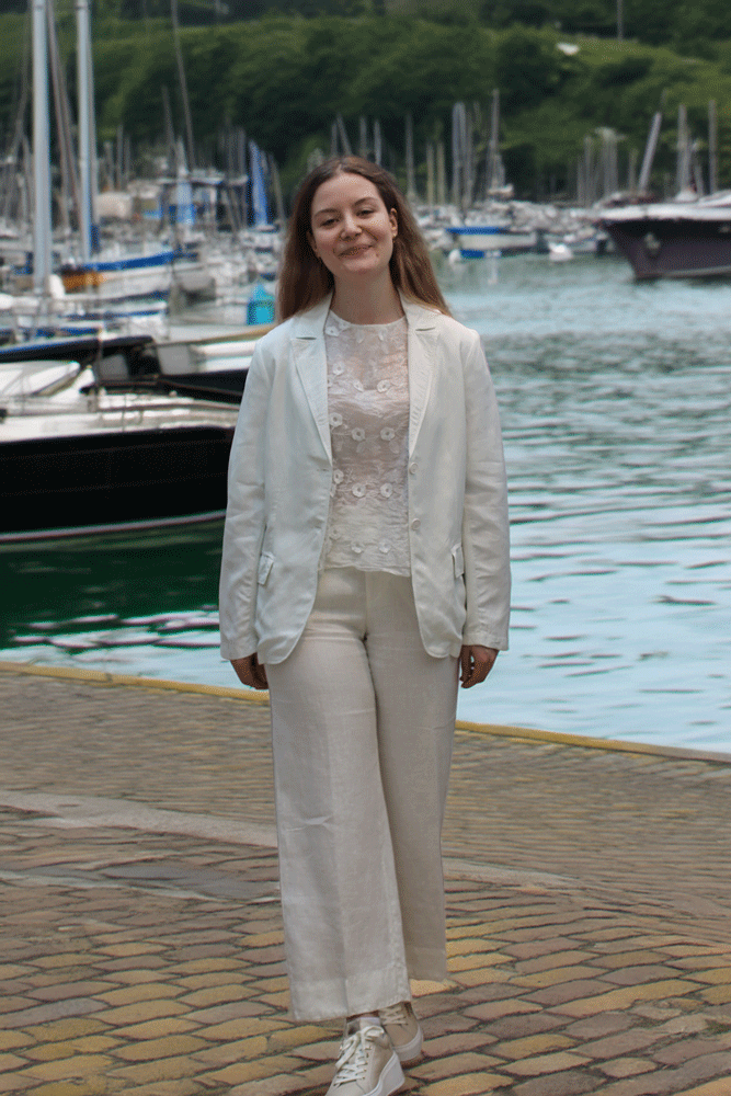 European Culture Long Sleeve Jacket - Off White