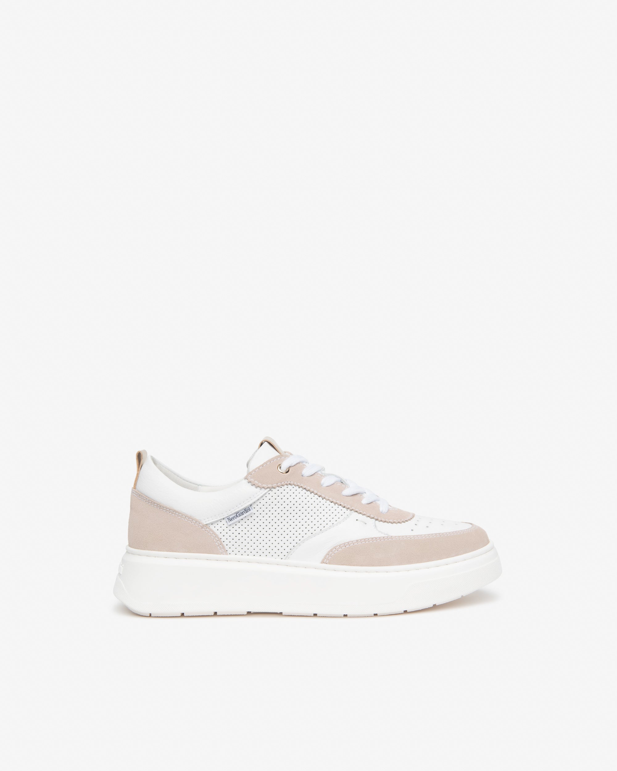 NeroGiardini Leather & Suede Sneakers - Nude