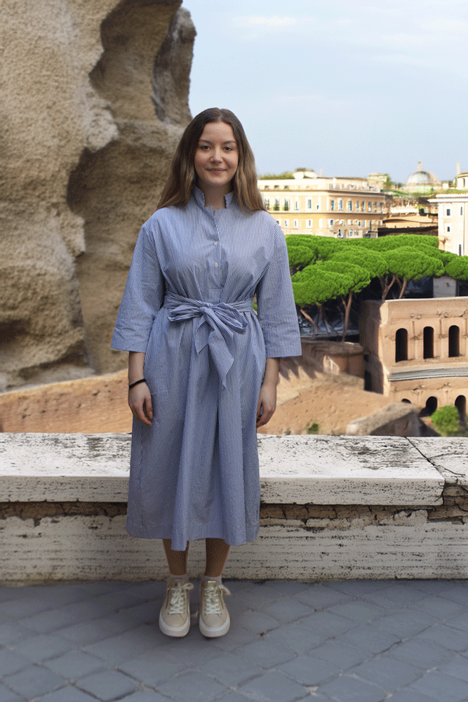 Mama B  Dicembre Dress - Blue Stripe