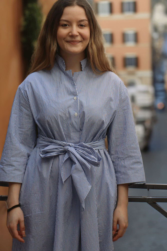 Mama B  Dicembre Dress - Blue Stripe