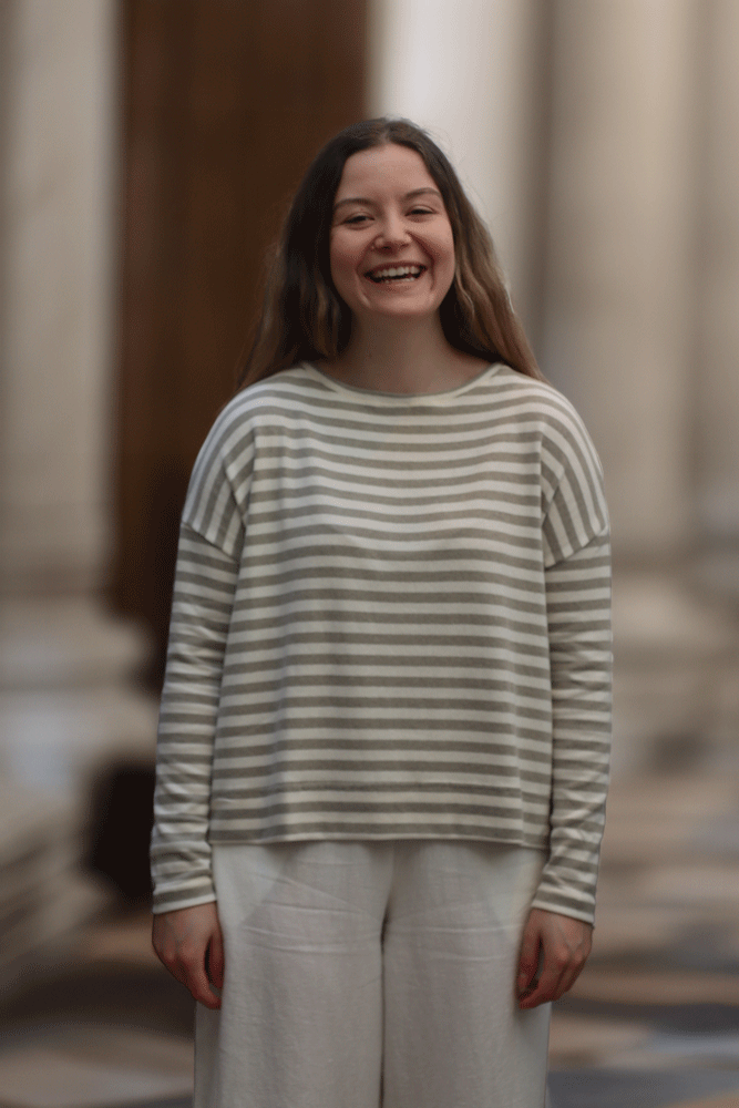 Mama B  Alison Striped Jumper - Lichen