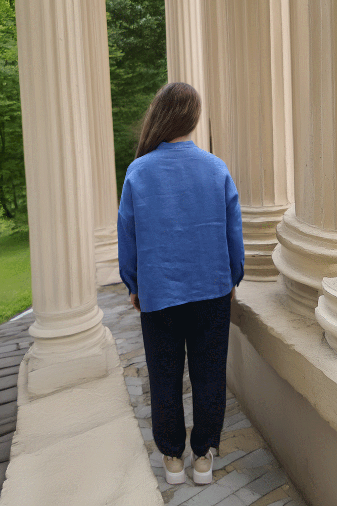 GR Nature Asma Blouse 1 - Cornflower Blue