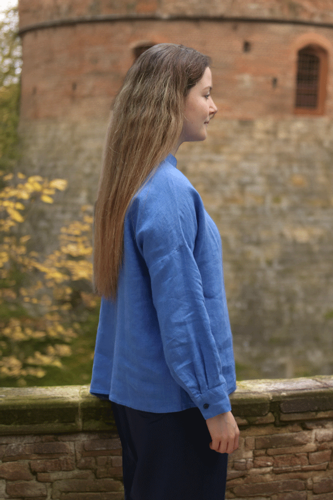 GR Nature Asma Blouse 1 - Cornflower Blue