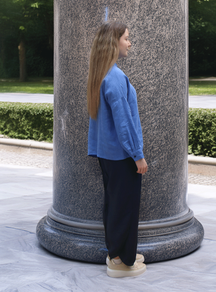 GR Nature Asma Blouse 1 - Cornflower Blue