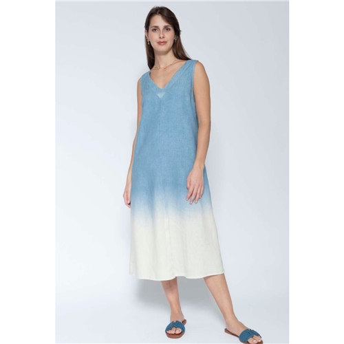 Blueberry Italia Two Tone Ombre Dress - Skye Ecru