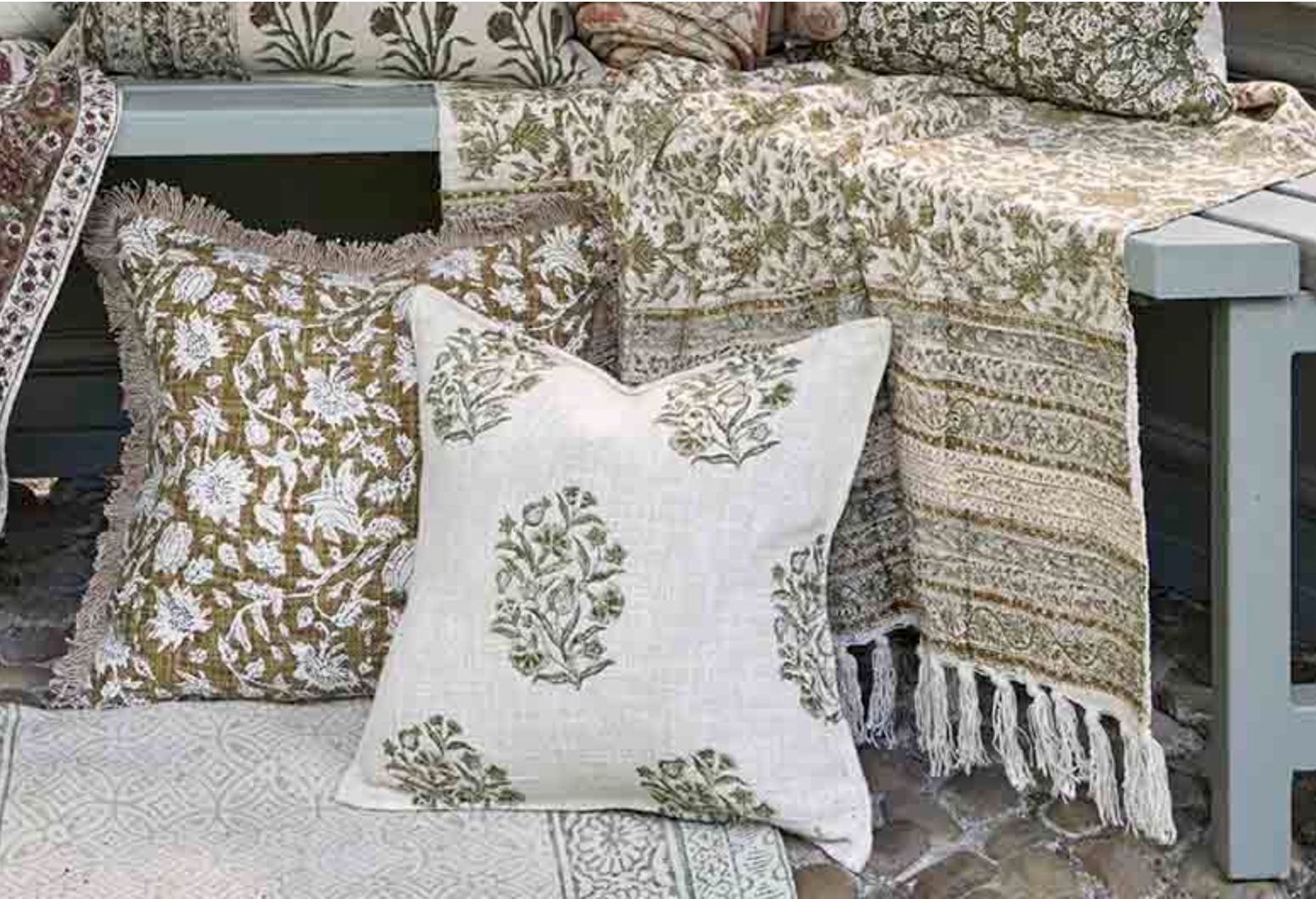 Walton Blickling Cushion in Olive 43cm x 43cm