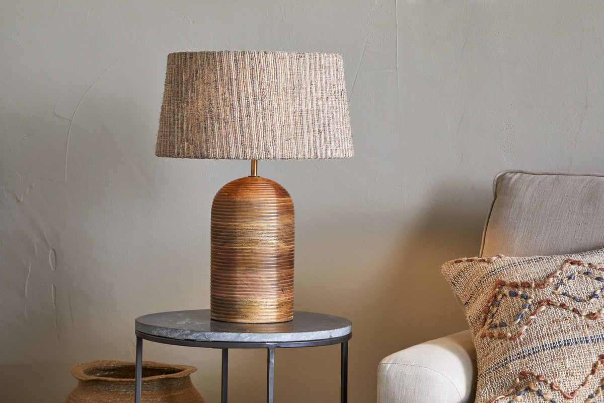 Nkuku Agua Grooved Table Lamp - Natural