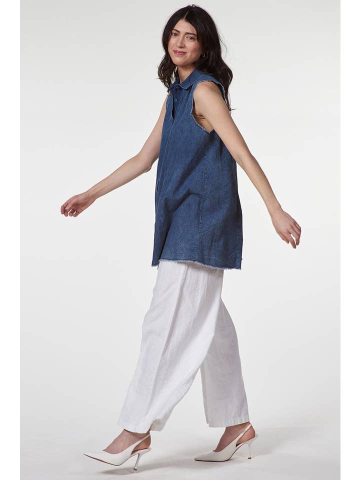 Amici by Baci White Trousers with Tie Waist