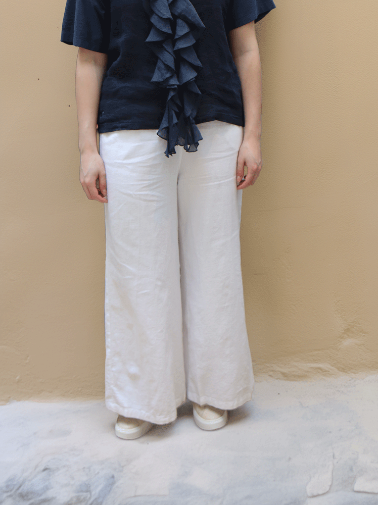 Amici by Baci White Trousers with Tie Waist