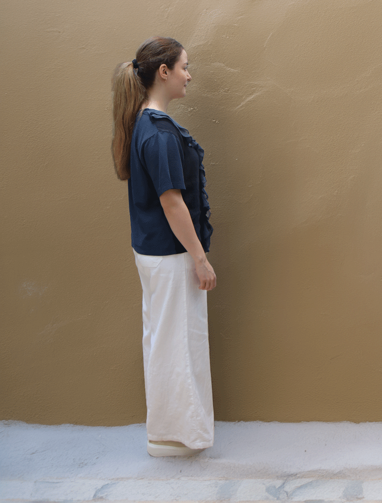 Amici by Baci White Trousers with Tie Waist