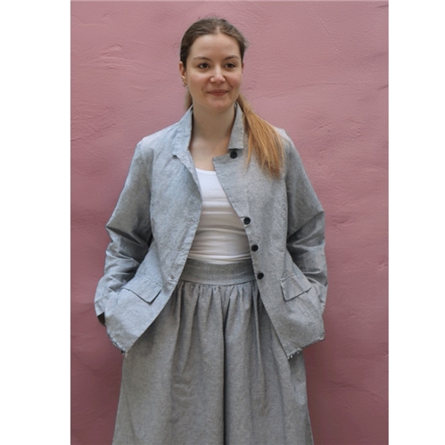 Amici by Baci Raw Edged Jacket - Blue Stripe