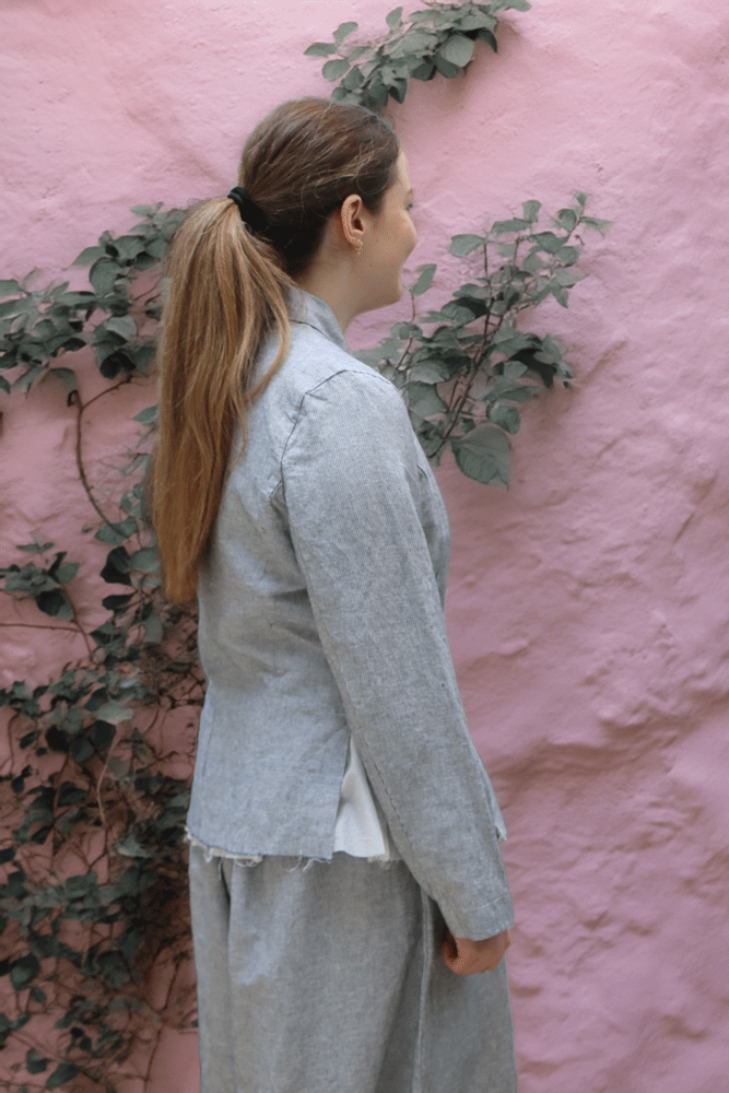 Amici by Baci Raw Edged Jacket - Blue Stripe