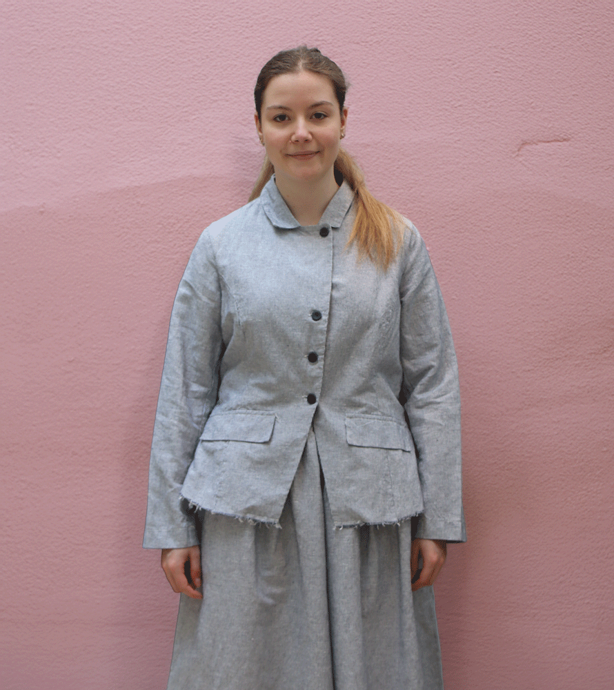 Amici by Baci Raw Edged Jacket - Blue Stripe