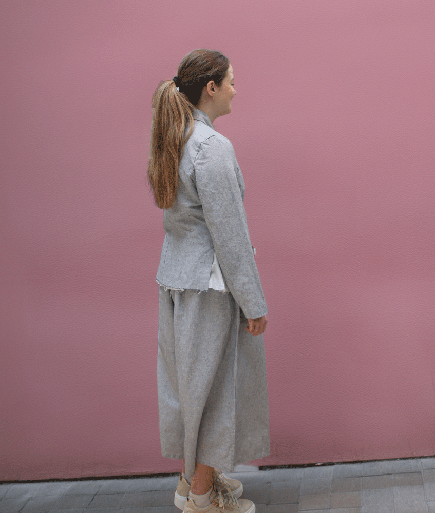 Amici by Baci Raw Edged Jacket - Blue Stripe