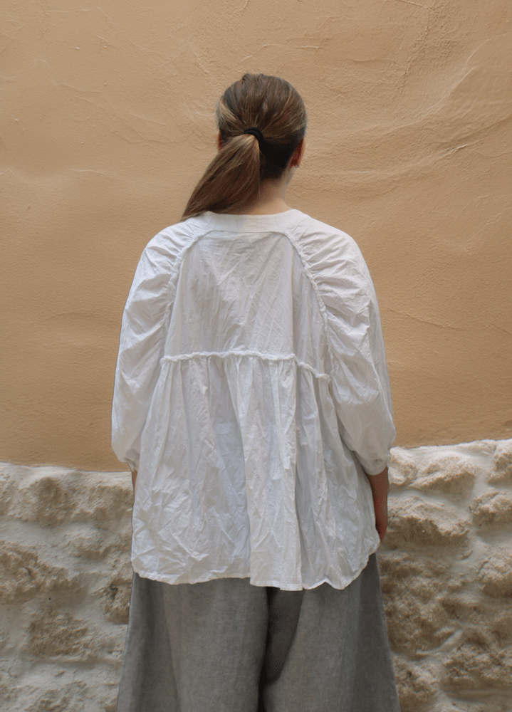 Amici by Baci Ruffle Shirt White