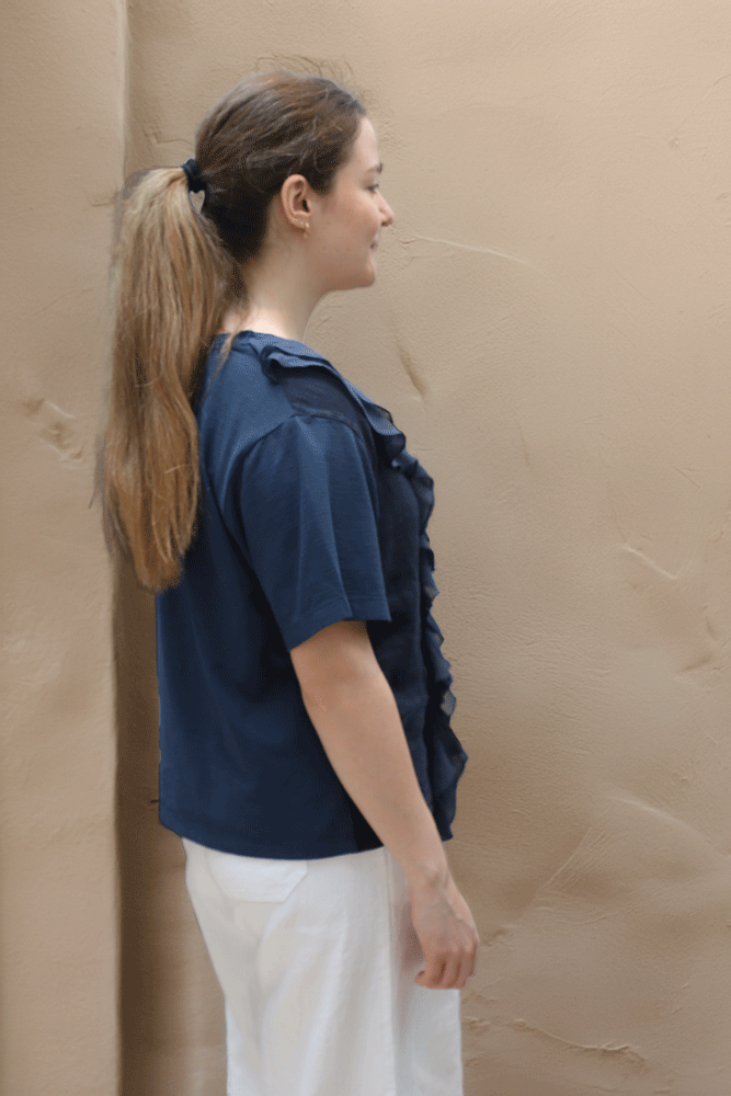 European Culture Short Sleeve T Shirt - Blue