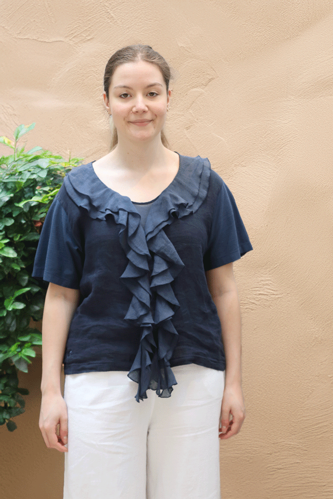 European Culture Short Sleeve T Shirt - Blue