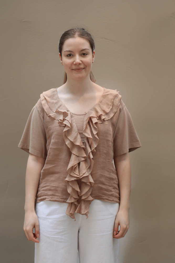 European Culture Short Sleeve T Shirt - Caramel