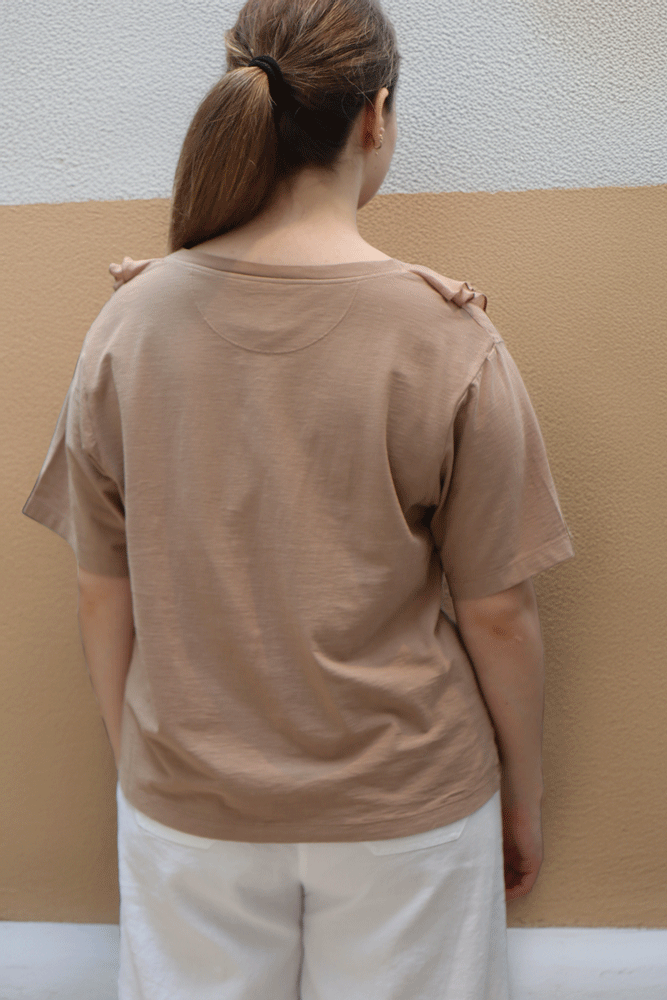 European Culture Short Sleeve T Shirt - Caramel