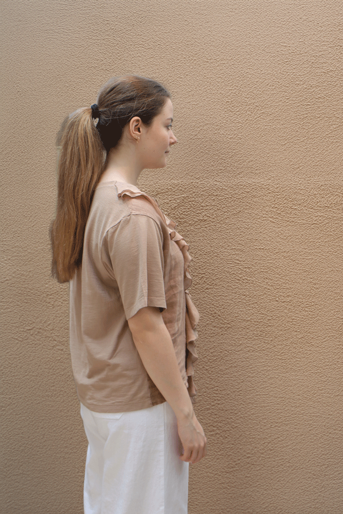 European Culture Short Sleeve T Shirt - Caramel