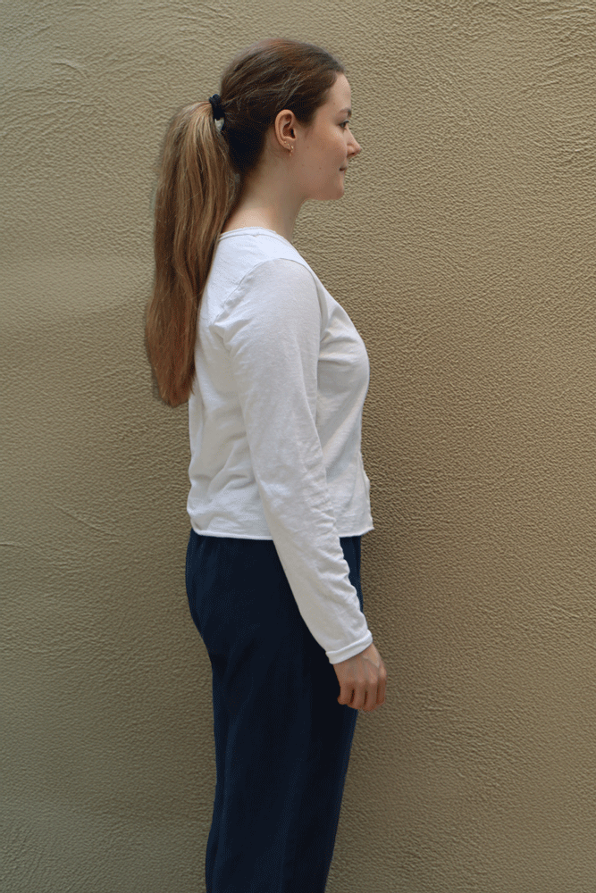 Cut Loose White Cropped Cardigan with Pocket