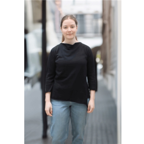 Ochre Cashmere Wanda Cowl Neck Top - Black