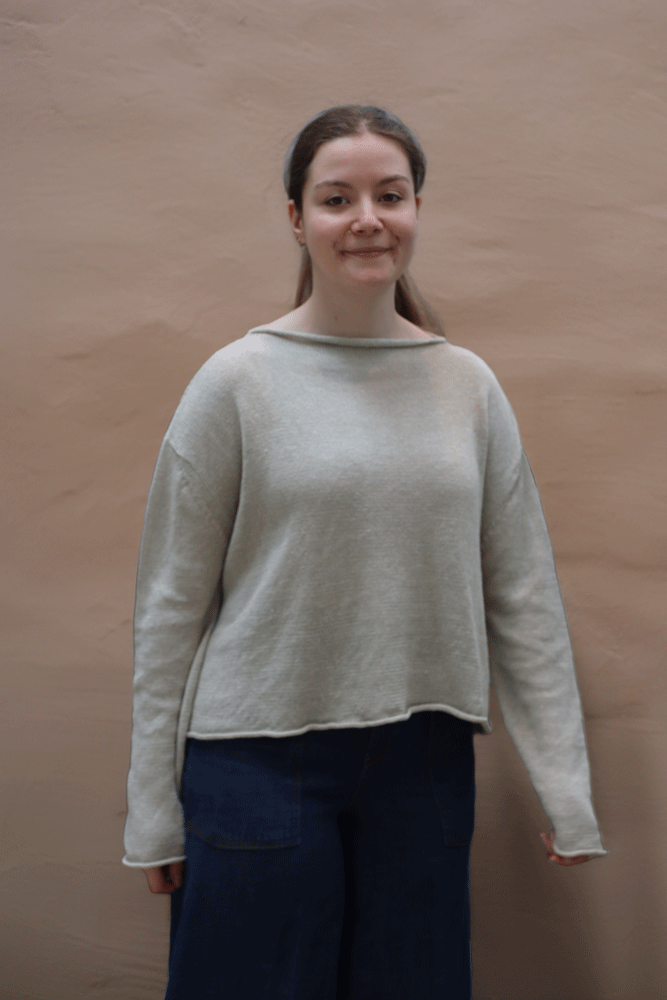 Ochre Cashmere Pea Short Polo Sweater - Pebble