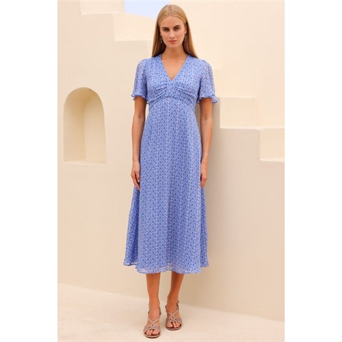 Aspiga Anais Crinkle Chiffon Dress - Blue
