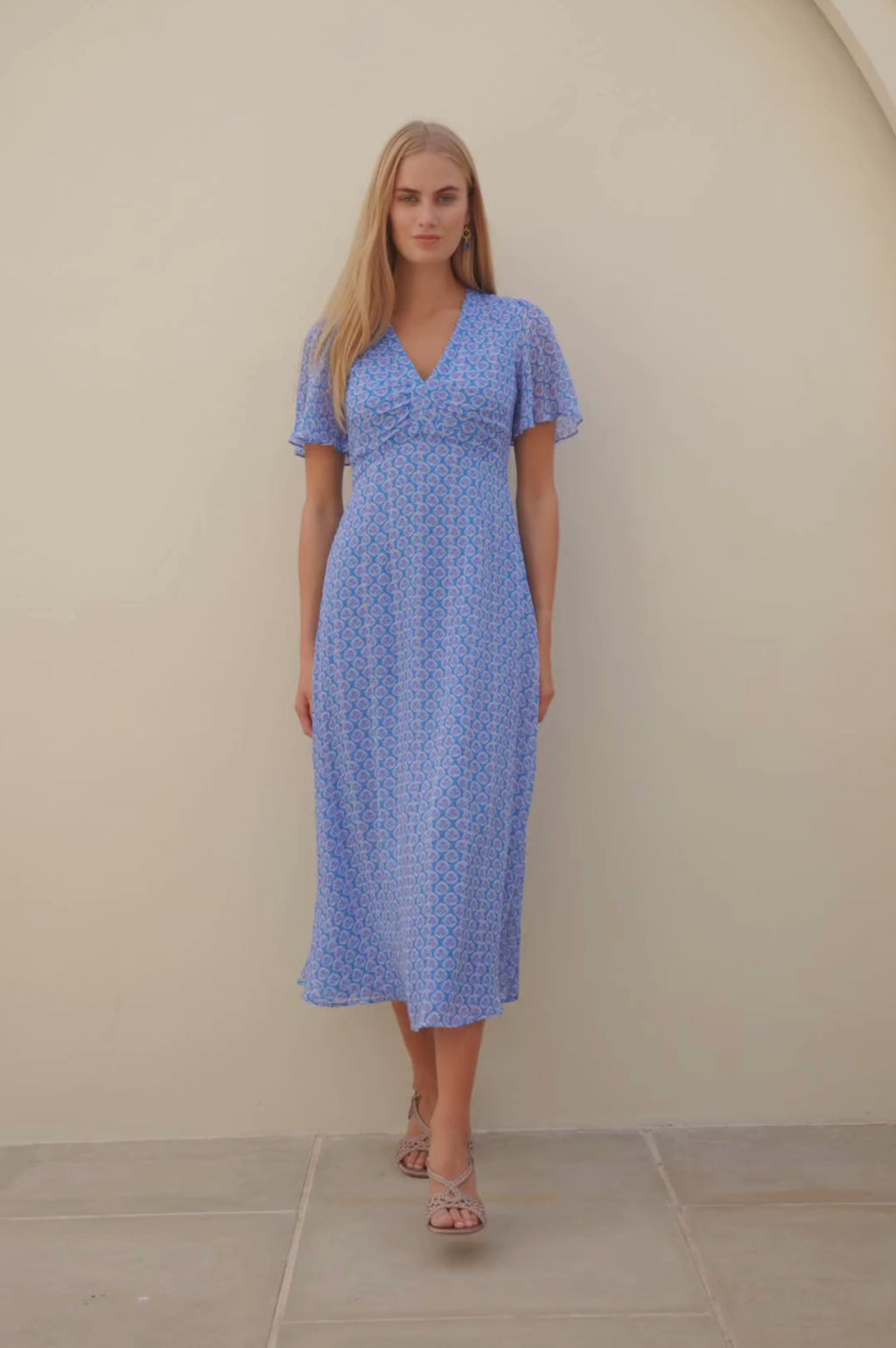 Aspiga Anais Crinkle Chiffon Dress - Blue