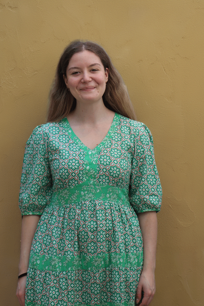 Handprint Dream Lovett Dress - Mosaiq Green