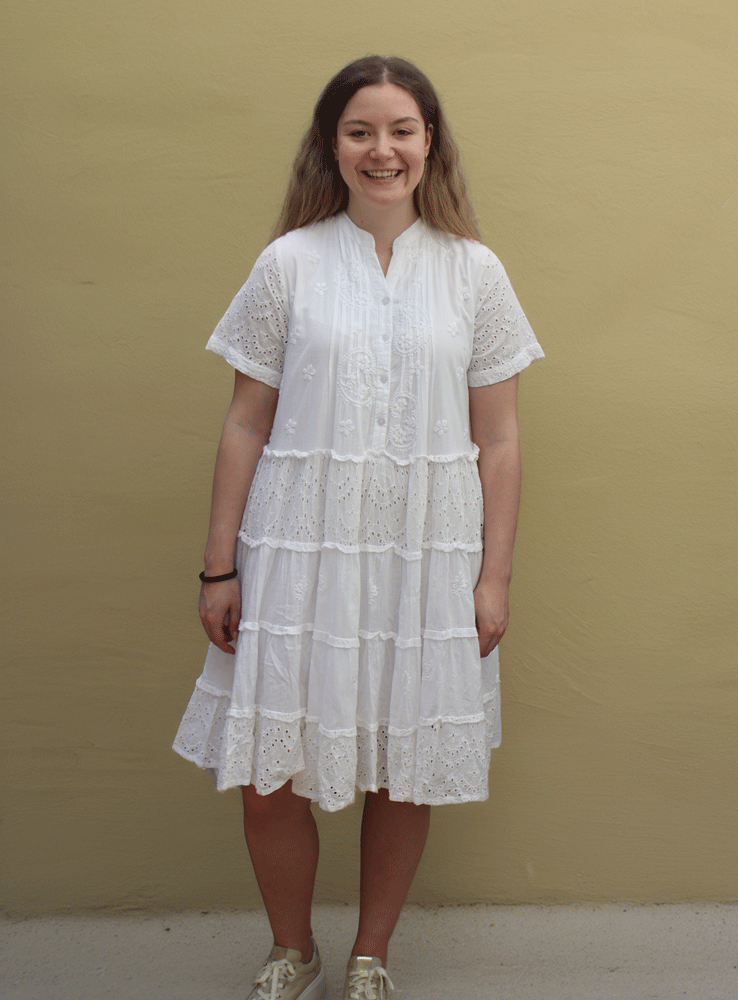 Handprint Dream Solea Dress/ White