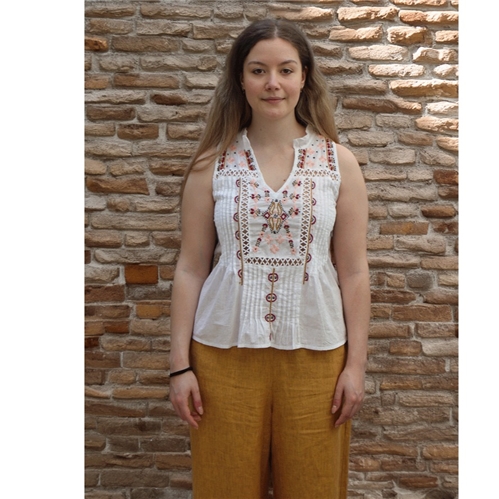 Handprint Dream Fiora Top/White