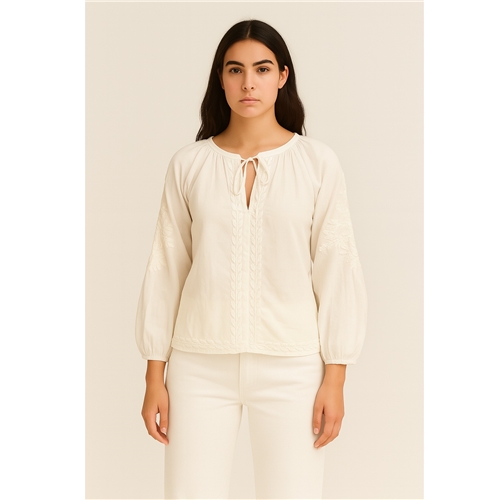 Handprint Dream Athena Blouse/White