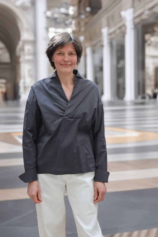 Pre Loved -Own -  By Basics Blouse With Collar & Cuff - Charcoal