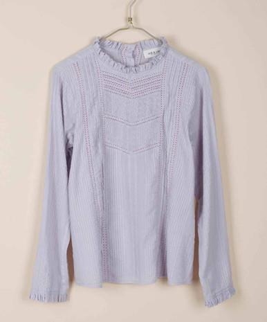 Pre Loved Indi & Cold High Neck Romantic Lilac Blouse