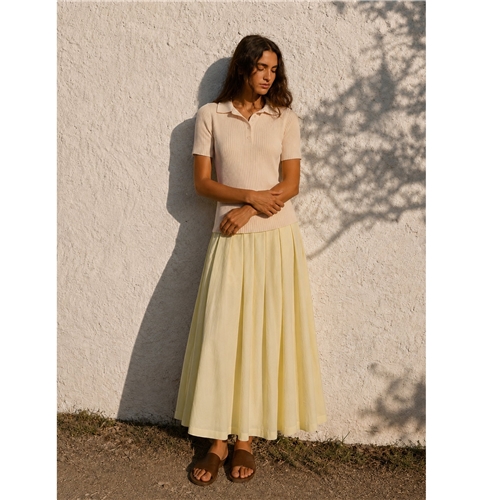 Indi & Cold Cotton & Silk Godet Skirt