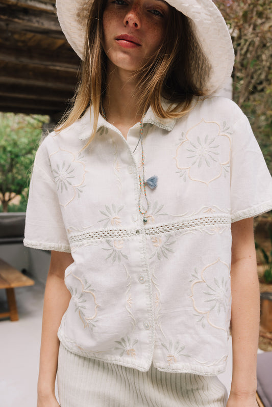 Indi & Cold Floral Embroidered Shirt