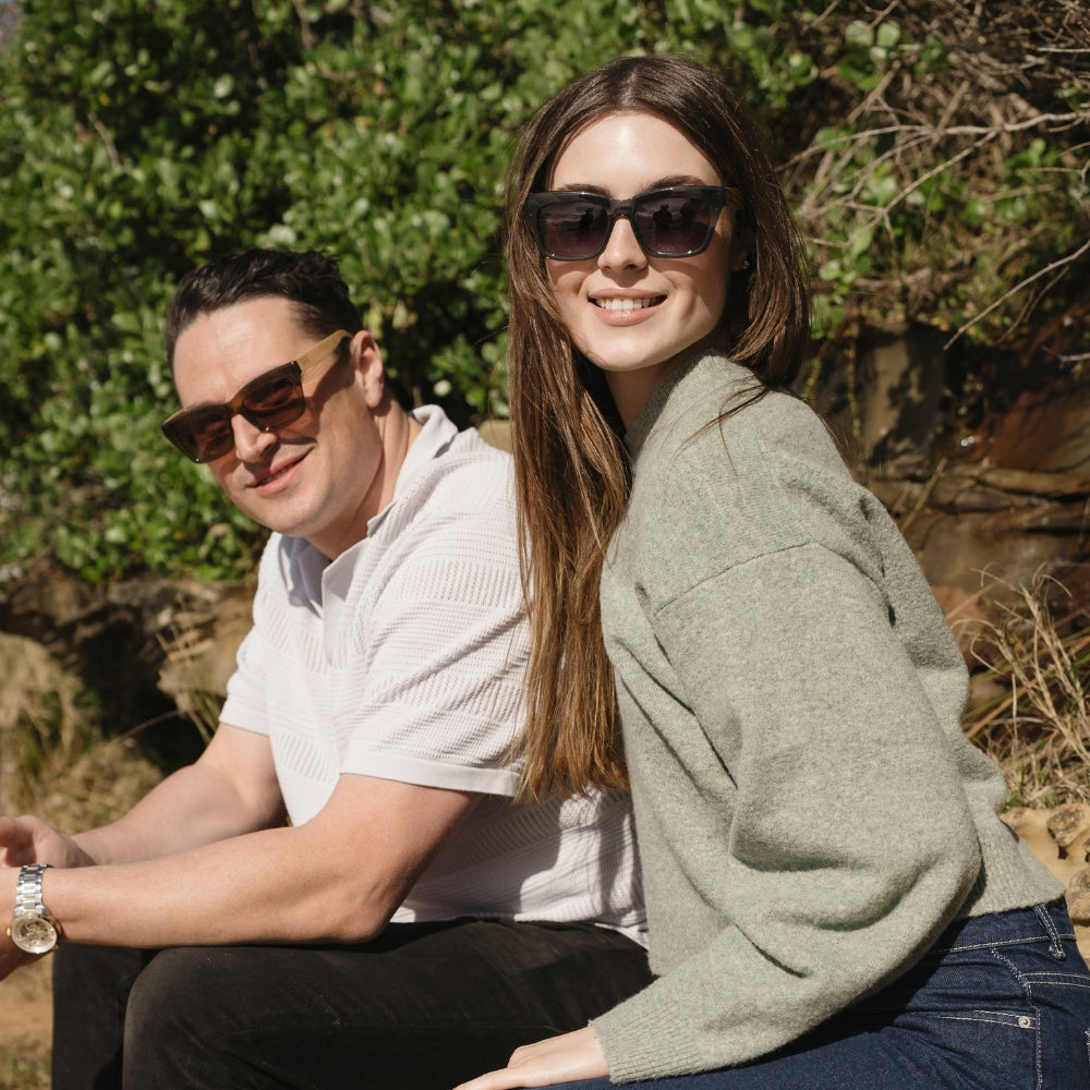 Soek Sunglasses Morgan Indigo | Grey Lenses | Walnut Arms