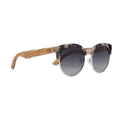 Soek Sunglasses Lila Grace Champagne | Polarised Lens | Walnut Arms